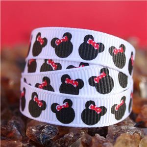 Mouse Head  Ribbon - Mini Dotty Red Bow